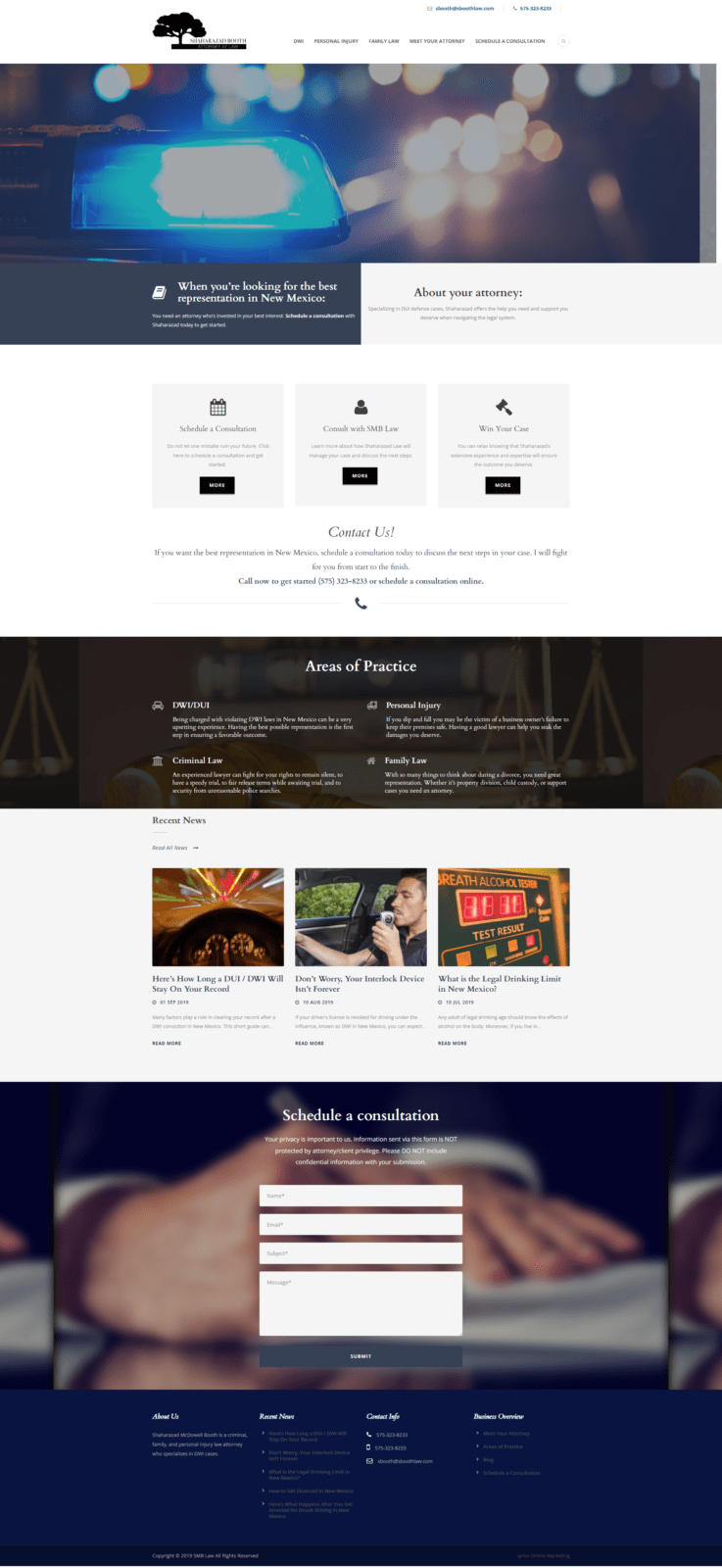 Shaharazad McDowell Booth Law Website